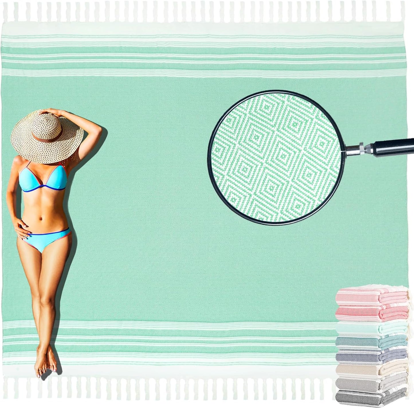 Oversized Turkish Beach Towel Blanket Cotton Giant XL Sandproof Towels Huge Linen XXL Extra Large Big Throw Quilt Blankets for Adults Cloud Travel Camping Glamping Accessories Essentials