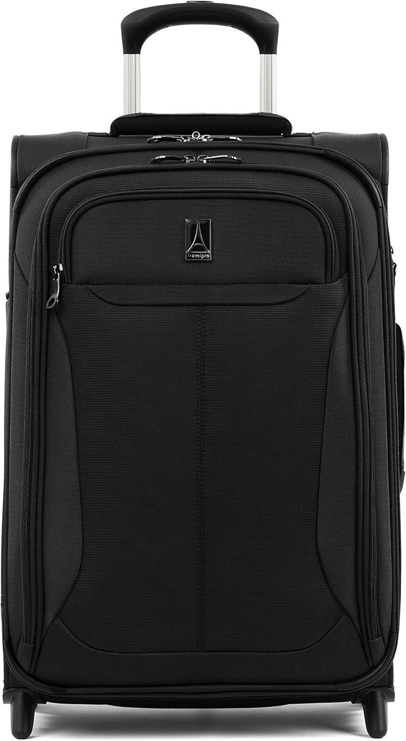 Travelpro Tourlite Softside 22" Expandable Carry-On Rollaboard (2-Wheel) Lightweight Luggage, Black Suitcase