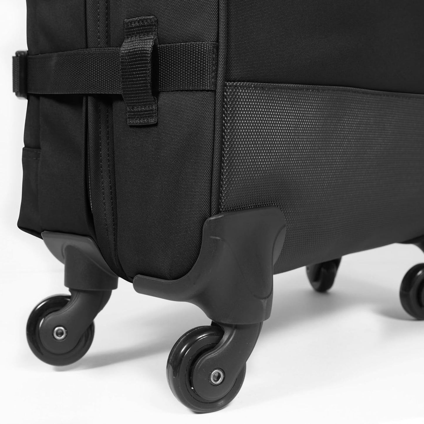 EASTPAK Trans4 S – 44L Large Wheeled Luggage with Dual Compartments, TSA Lock, 360° Spinner Wheels, and Diamond-Embossed Handle, Black