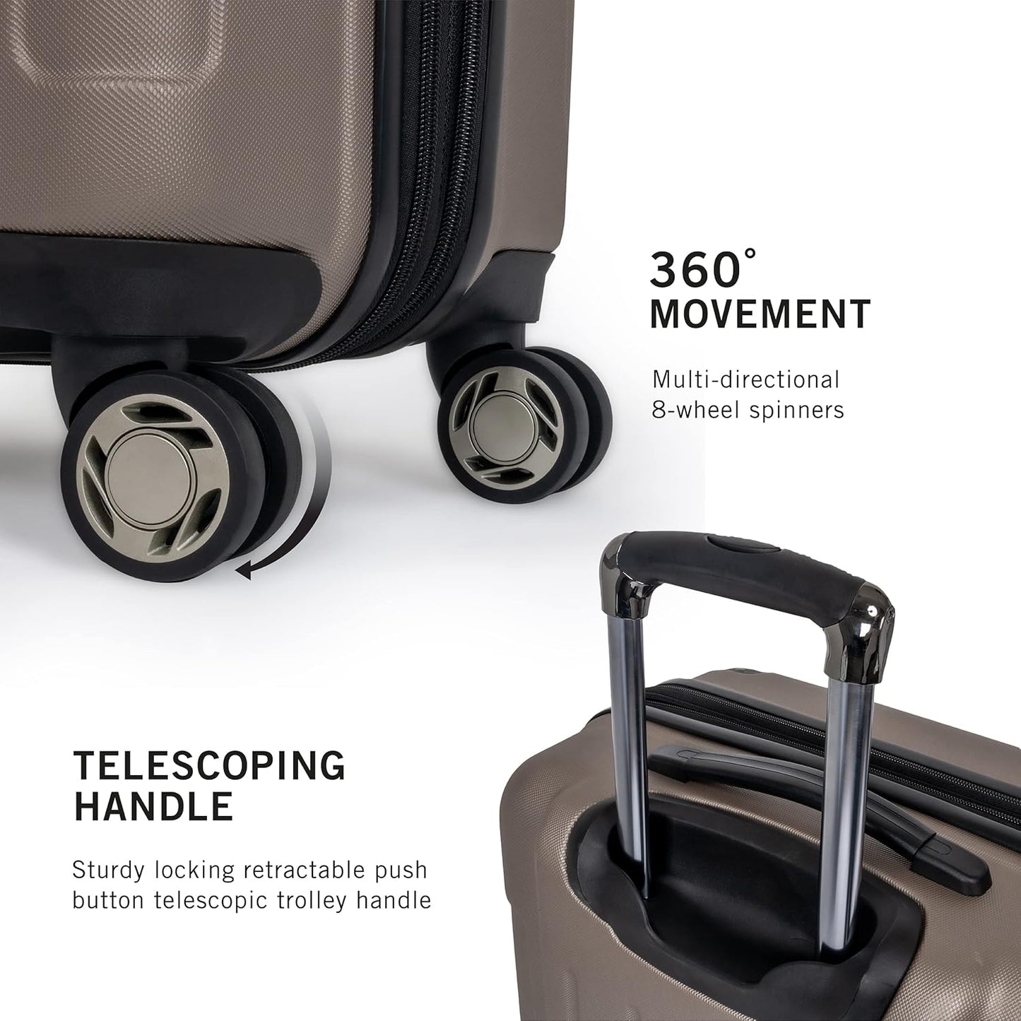 Kenneth Cole REACTION Renegade Luggage Expandable 8-Wheel Spinner Lightweight Hardside Suitcase, Champagne, 28-Inch Checked