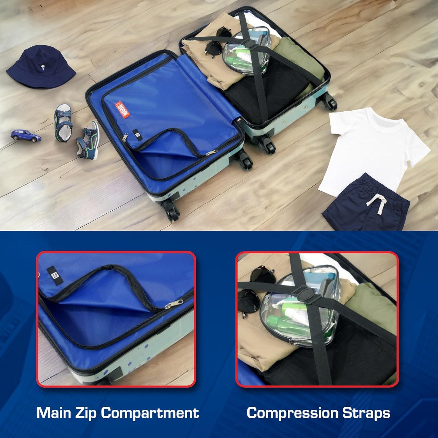 FUL Marvel Spider-Man 21 Inch Kids Carry On Luggage, Hardshell Rolling Suitcase with Spinner Wheels, Multi