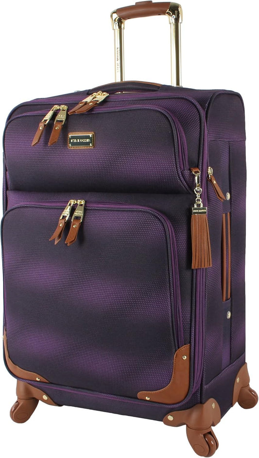 Steve Madden Unisex-Adult (Luggage only) Carry on Bag with Spinner Wheels, Shadow Purple, 20in