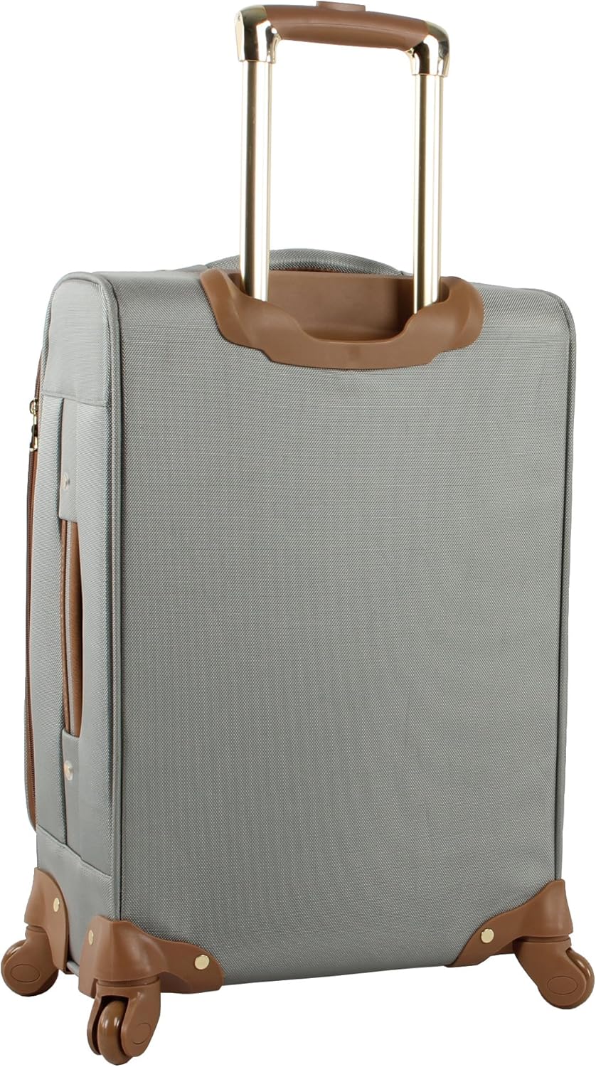 Steve Madden Unisex-Adult (Luggage only) Carry on Bag with Spinner Wheels, Harlo Gray, 21.5 inches