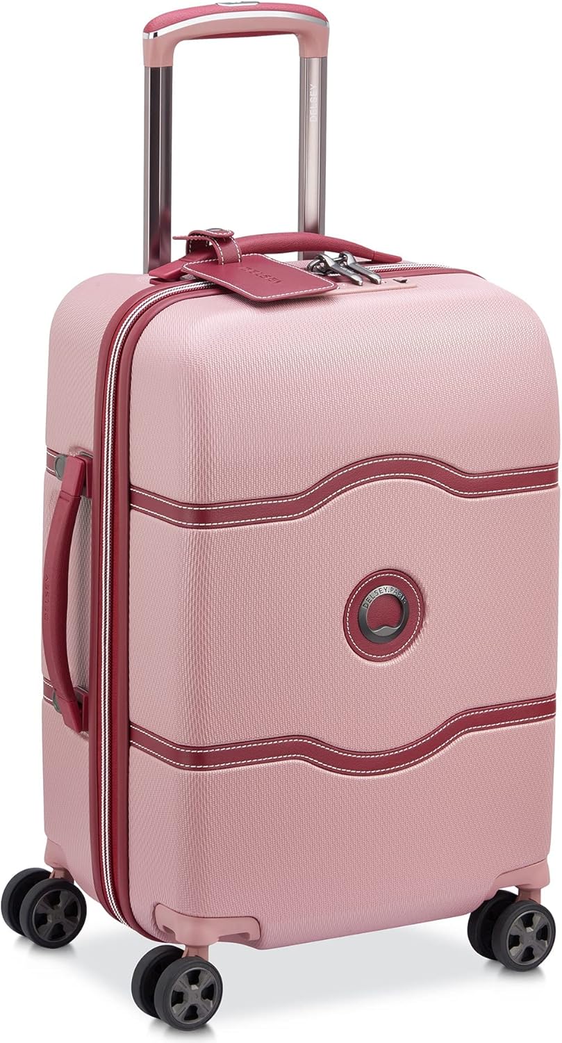 DELSEY PARIS Chatelet Air 2.0 Hardside Luggage with Spinner Wheels, Pink, Carry on 19 Inch