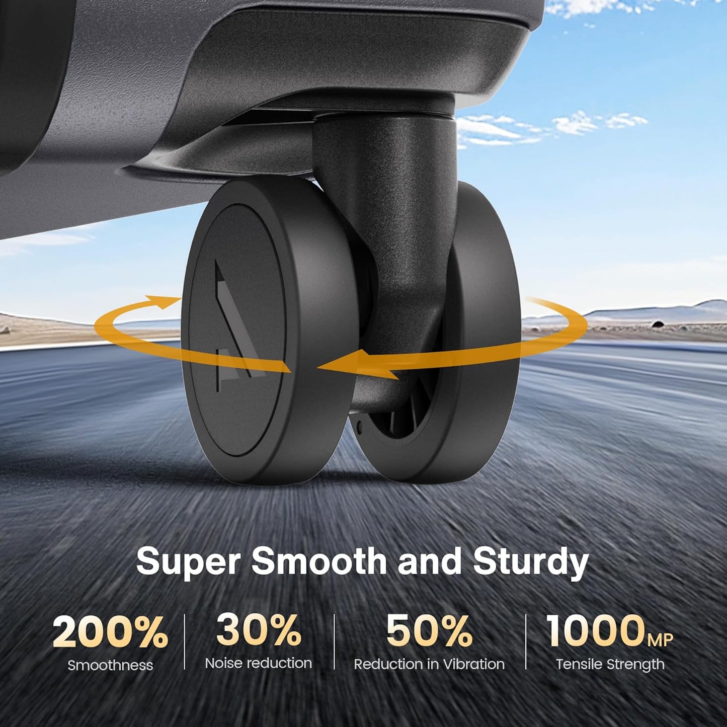 SHOWKOO Luggage Sets 3 Piece Hardside Expandable Lightweight PC Suitcase Sets with Double Spinner Wheels TSA Lock YKK Zipper, Sliver Gray