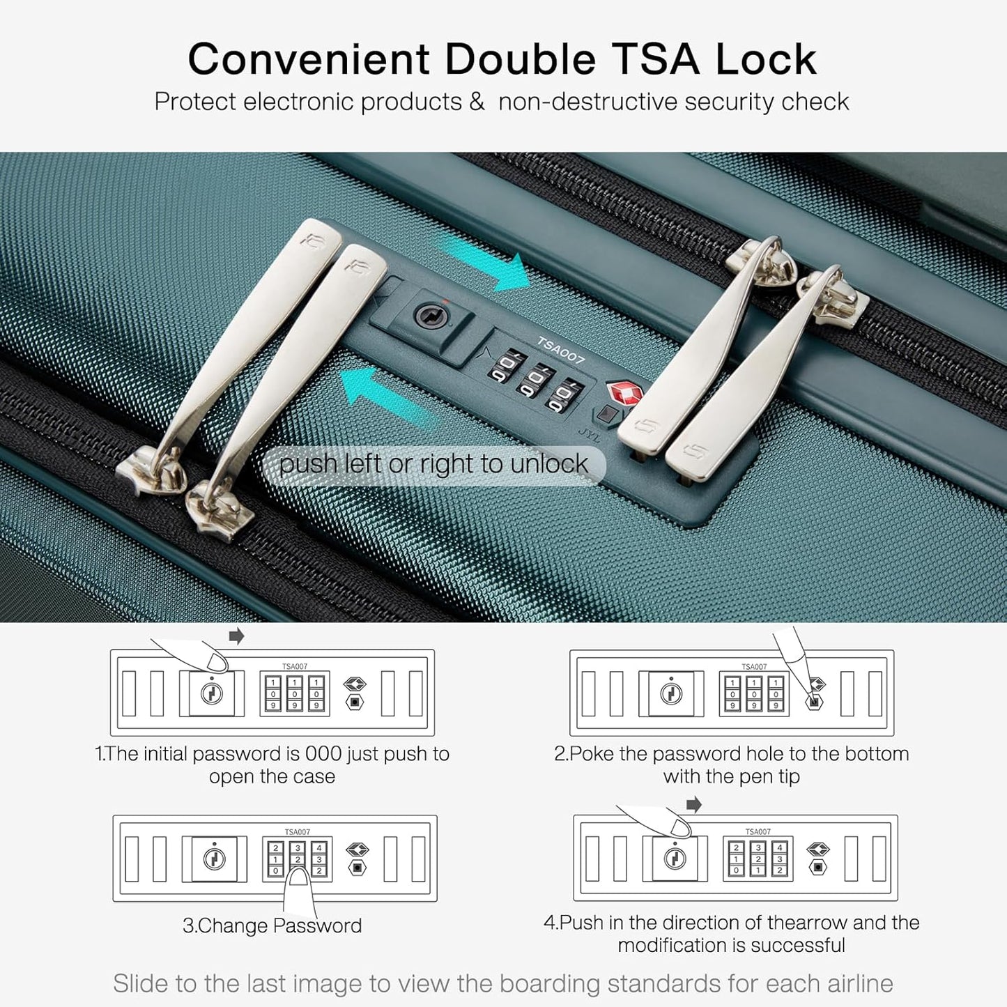 Hanke Grace Carry On Luggage with Wheels Airline Approved Hard Shell Suitcases with Front Pocket，Top Opening Luggage with TSA Lock for Short Business Travel，Blackish Green.