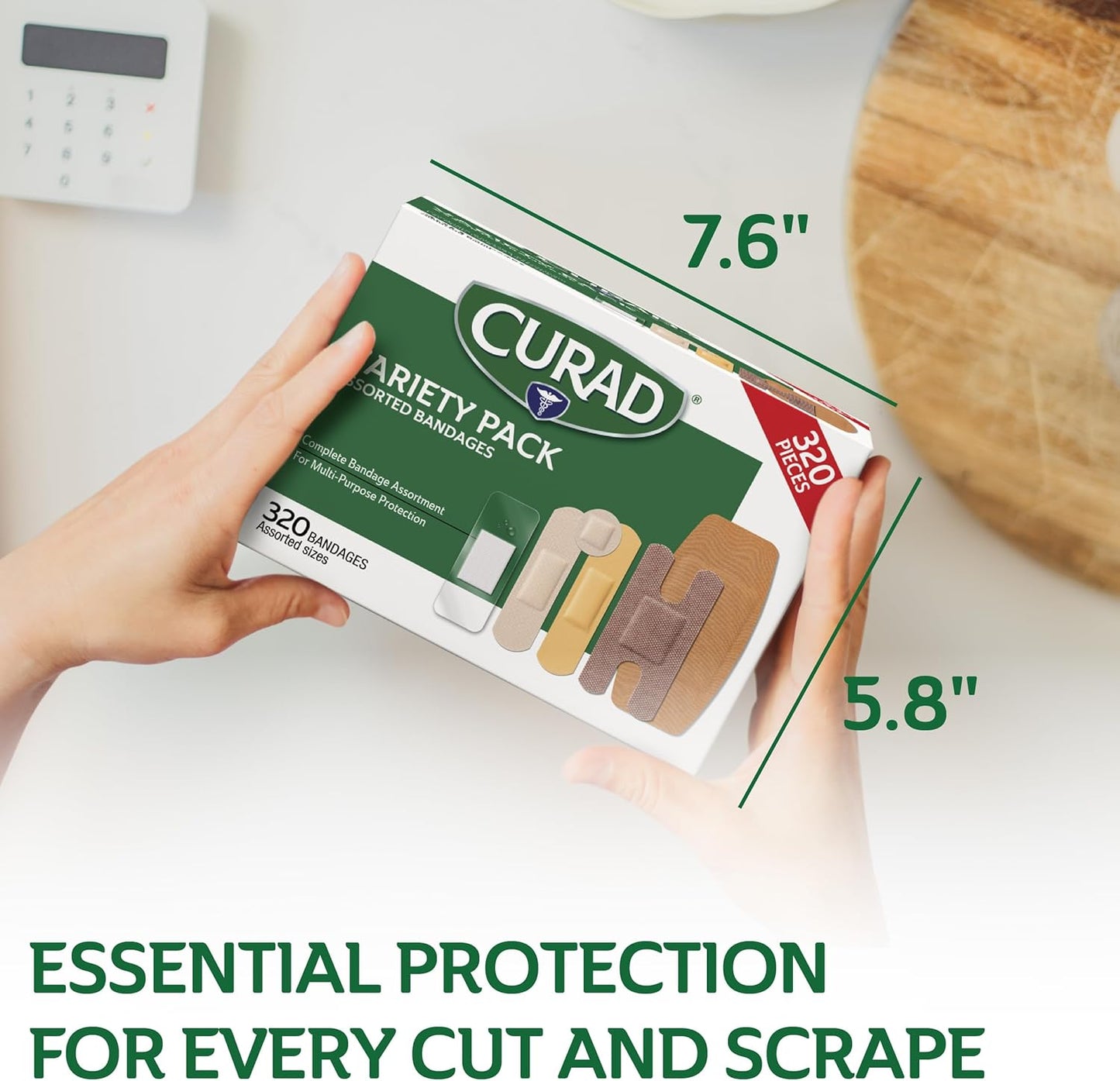 CURAD Assorted Bandages Bulk Variety Pack | 320 Count |5 Styles Including Waterproof, Sheer, Plastic, Heavy Duty & Flex-Fabric | First Aid Kit Essentials | Protects Scrapes, Cuts & Burns