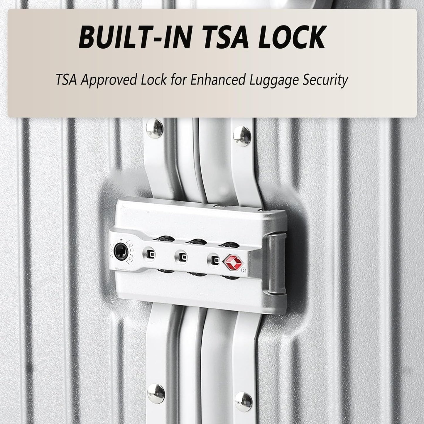 24 Inch Aluminum Frame Checked Travel Luggage with Spinner Wheels,Zipperless Hard Shell Suitcases with TSA Approved USB Port,Cup & Phone Holder for Women Men,Silver