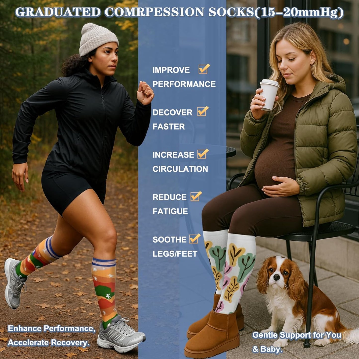 Compression Socks for Women and Men Circulation (3 Pairs) is Best Support for Running Athletic Cycling Hiking