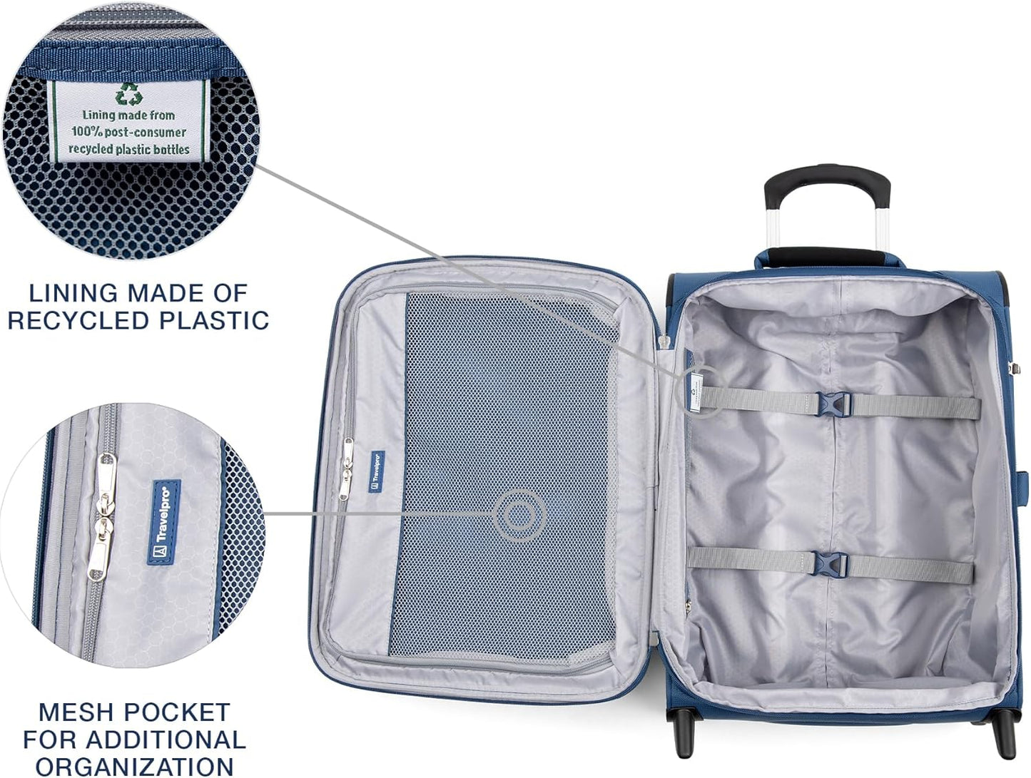 Travelpro Maxlite 5 Softside Expandable Upright 2 Wheel Carry-on Luggage, Lightweight, 20-Inch — Ensign Blue