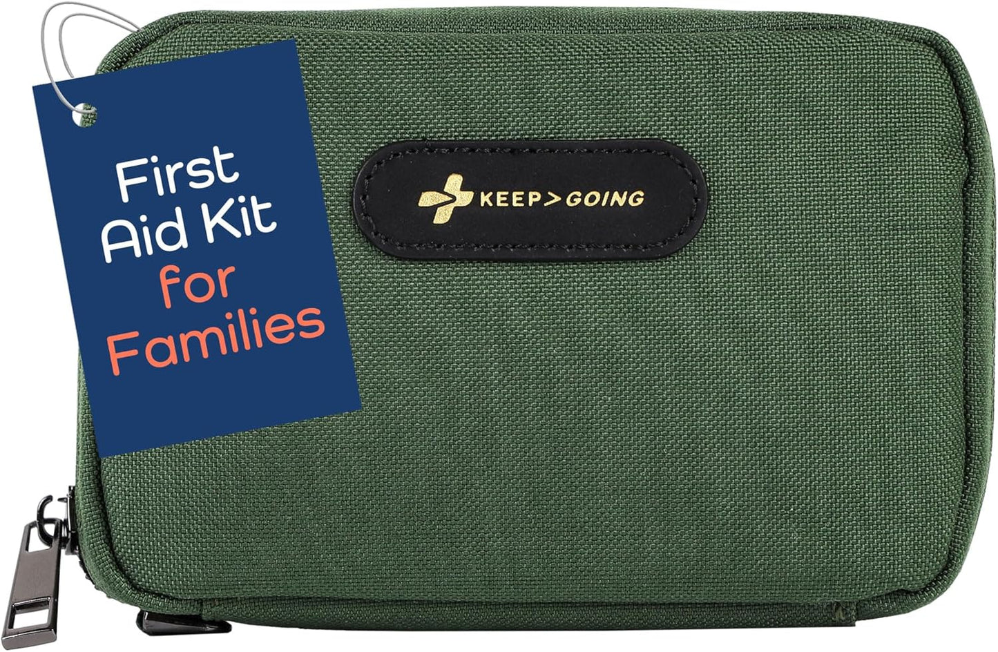 Keep Going Travel First Aid Kit for Kids – 130 Pc. for Car, Purse, Diaper Bag, Backpack, & Suitcase, with Latex-Free Bandages – 7 x 5 x 2 in. Travel First Aid Kit TSA-Approved
