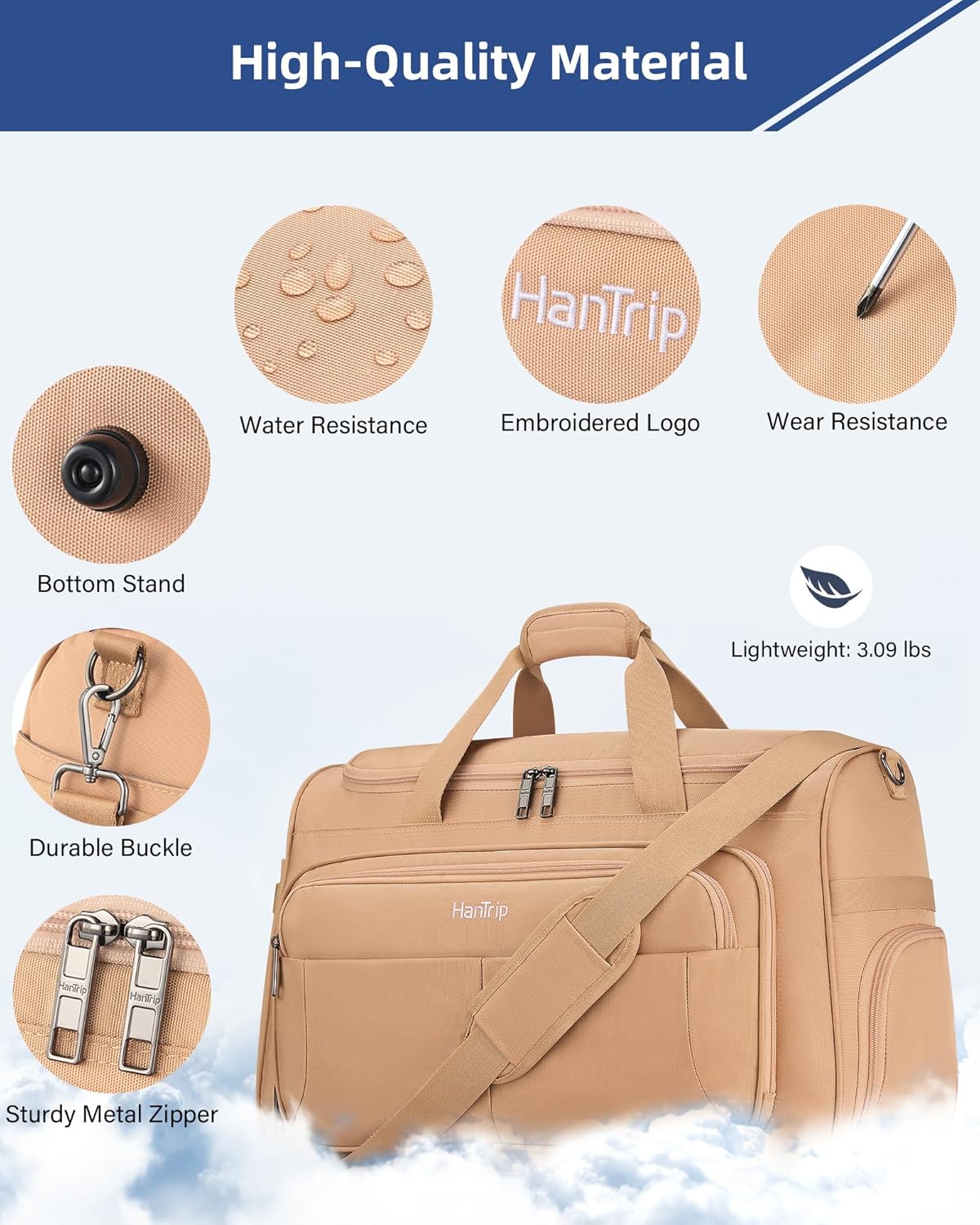 Carry on Duffel Bag Foldable Duffle Bags for Travel, Large Personal Item Bags for Airplanes, Weekender Overnight Mens Travel Tote Bag for Women Softside Carry on Luggage (Pink)