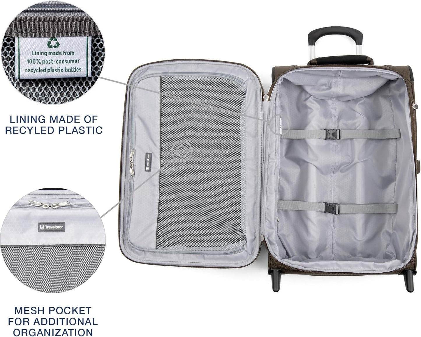 Travelpro Maxlite 5 Softside Expandable Upright 2 Wheel Carry-on Luggage, Lightweight, 22-Inch — Mocha