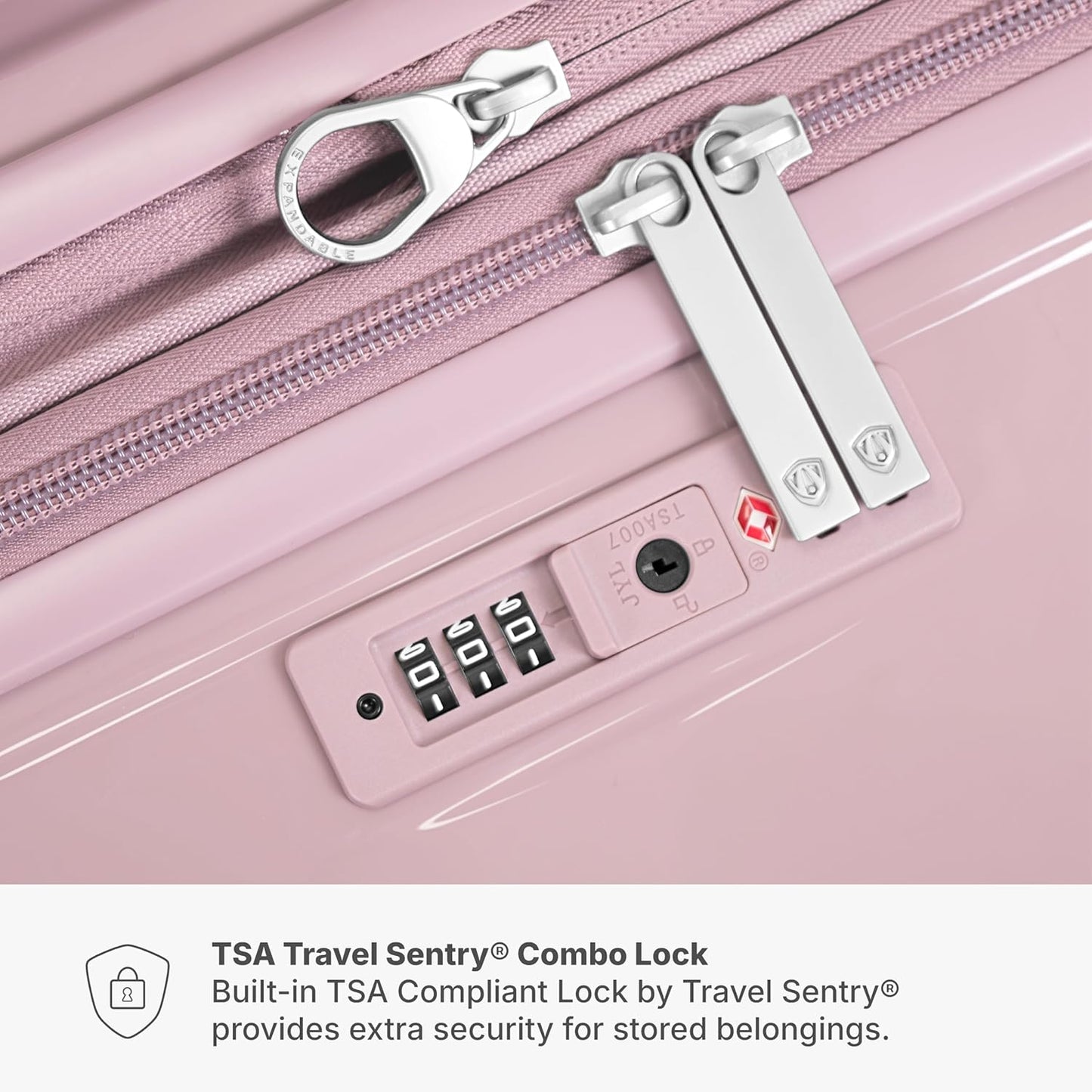 Traveler's Choice Edinburgh II Hardside Spinner Luggage with TSA Lock, Pink, 25" Medium