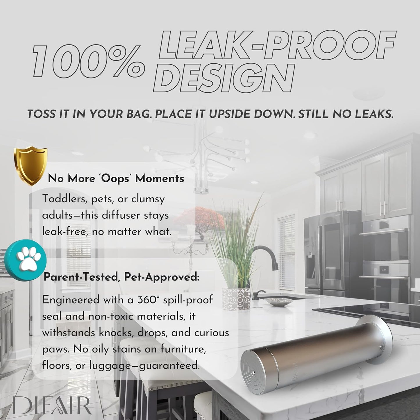 Leak-proof Waterless Diffuser, Hotel Collection Diffuser for Essential Oils, Bluetooth/Remote Control Scent Diffuser, NanoAtomizing Aromatherapy Diffuser, Silent Diffusers for home, bedroom,spa