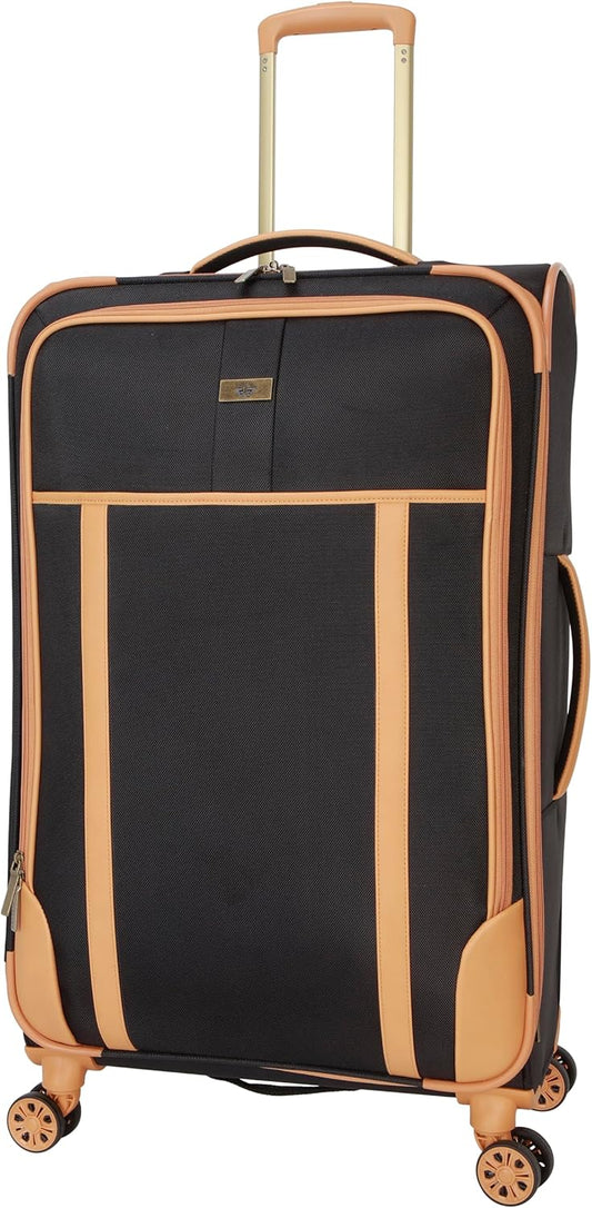 Dockers Seahorse Softside Expandable 8-Wheel Spinner Travel Carry On Luggage, Black, 28-Inch Checked