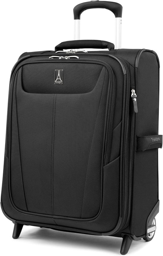 Travelpro Maxlite 5 Softside Expandable Upright 2 Wheel Carry-on Luggage, Lightweight, 20-Inch — Black