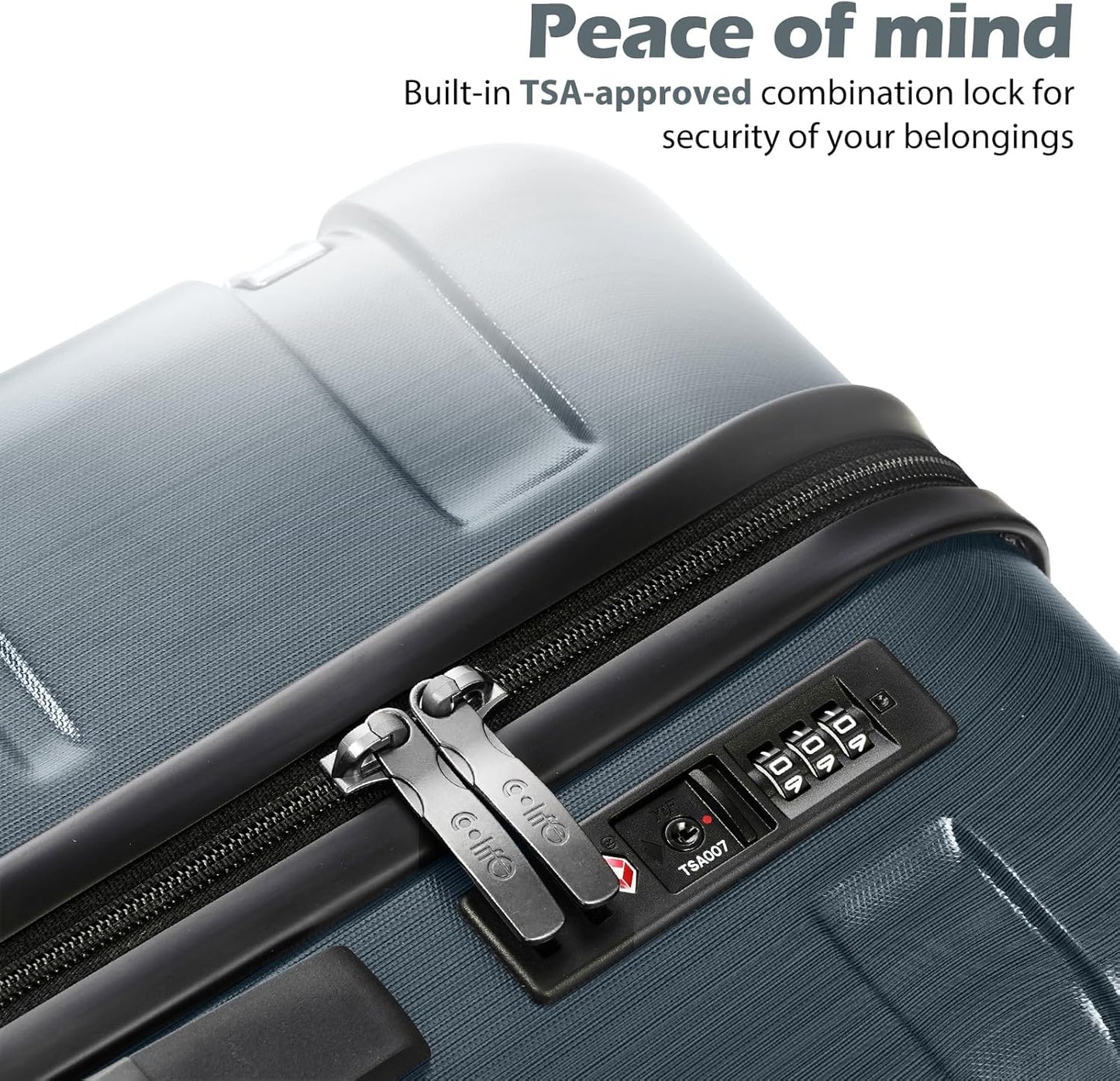 Coolife Luggage PC+ABS Hardshell Suitcase with TSA Lock, Spinner Checked Lightweight (Teal, 24in)