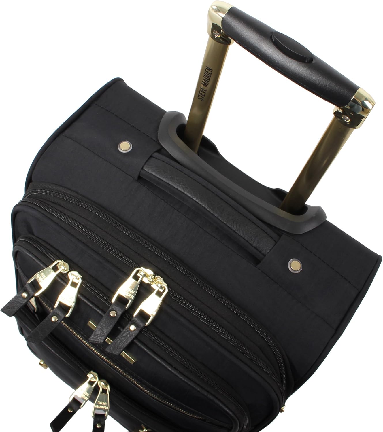 Steve Madden Unisex-Adult (Luggage only) Carry on Bag with Spinner Wheels, Peek-a-Boo Black, 20in