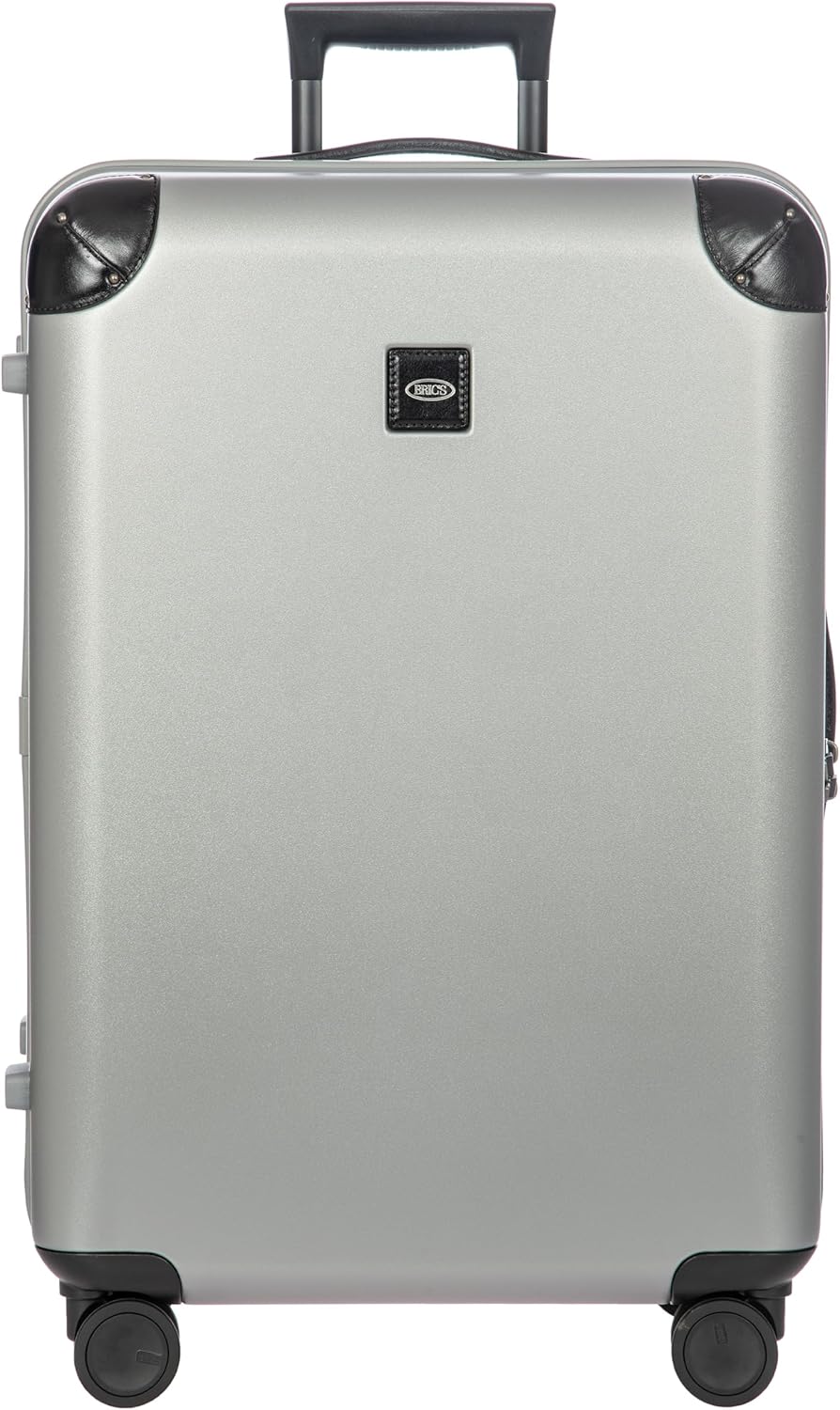 Bric's Amalfi Suitcase, Lightweight Expandable Hard Shell Luggage with Smooth 360° Wheels and TSA Lock 27" - Silver