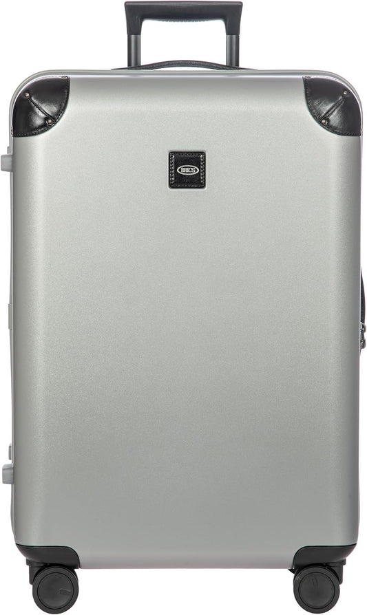 Bric's Amalfi Suitcase, Lightweight Expandable Hard Shell Luggage with Smooth 360° Wheels and TSA Lock 27" - Silver