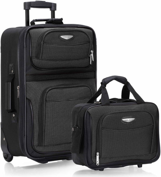 Travel Select Amsterdam Expandable Softside Rolling Upright Luggage, 2 Wheels, Gray, 2 Piece Set (21/29)