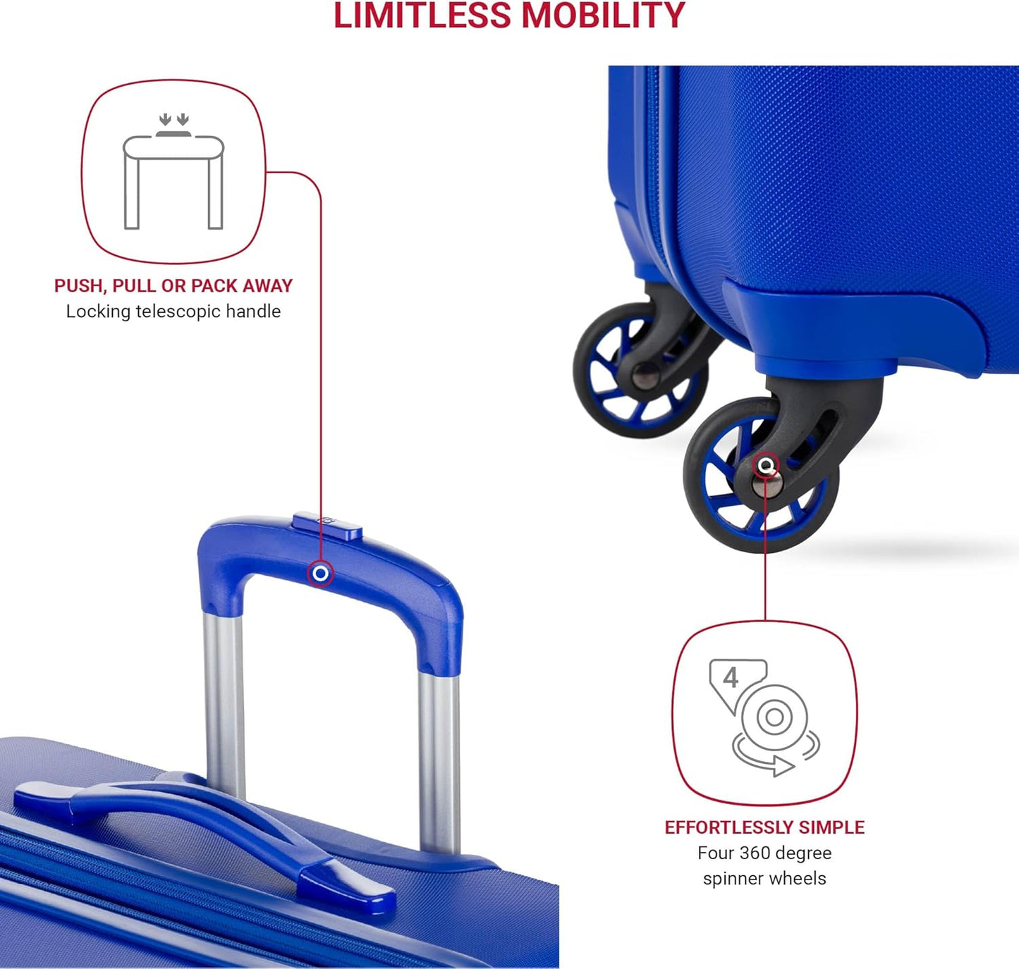 SwissGear 7366 Signature Hardside Expandable Luggage with Spinner Wheels, TSA Lock, Cup-Holder, Cobalt, 2-Piece Set (19/27)