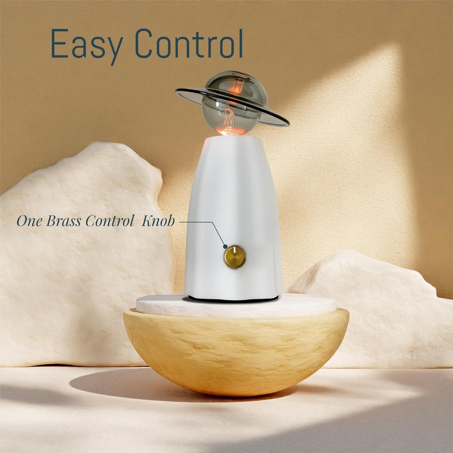Scarecrow Glass Essential Oil Diffuser with Resin Base for Aromatherapy, Waterless Aroma Diffuser, Rechargeable & Portable Oil Nebulizer, Auto Shut-off Silent Operation Décor and Fragrance, Gift Ready