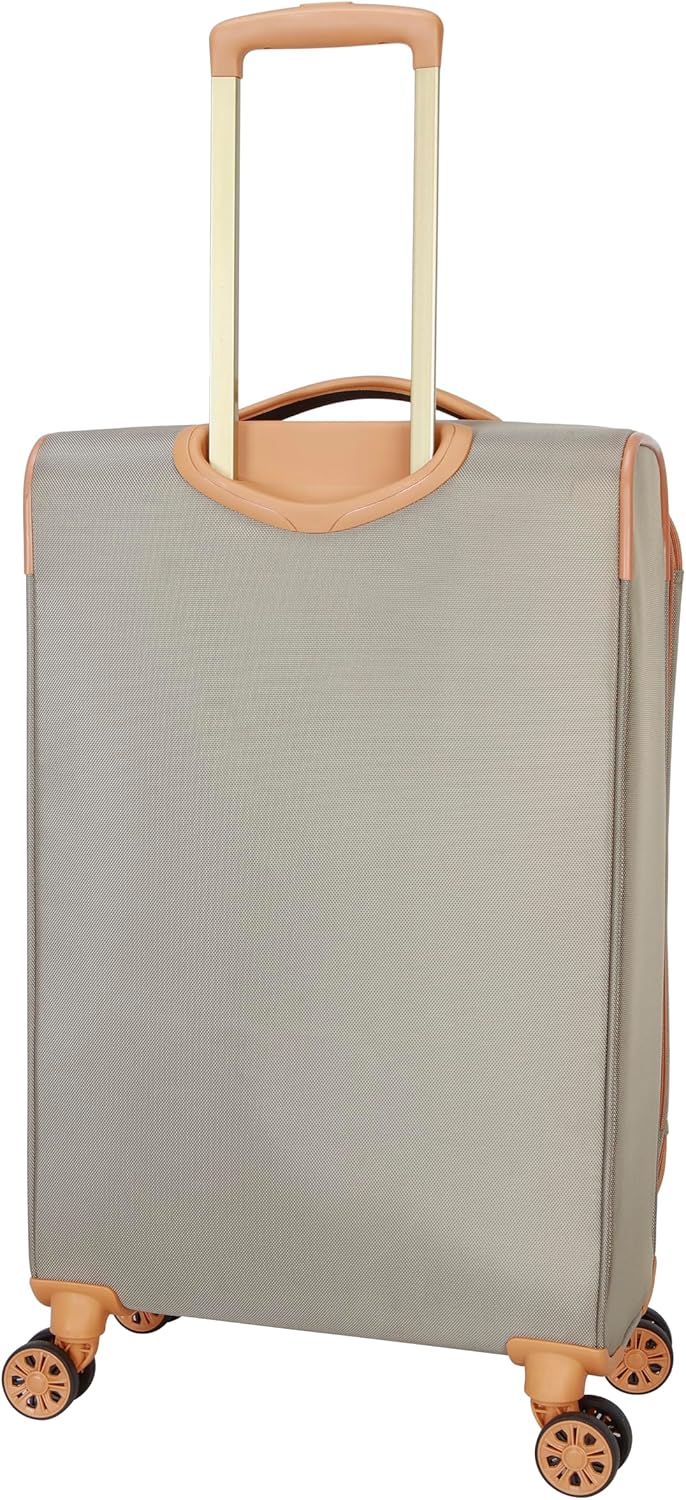 Dockers Seahorse Softside Expandable 8-Wheel Spinner Travel Carry On Luggage, New British Khaki, 24-Inch Checked