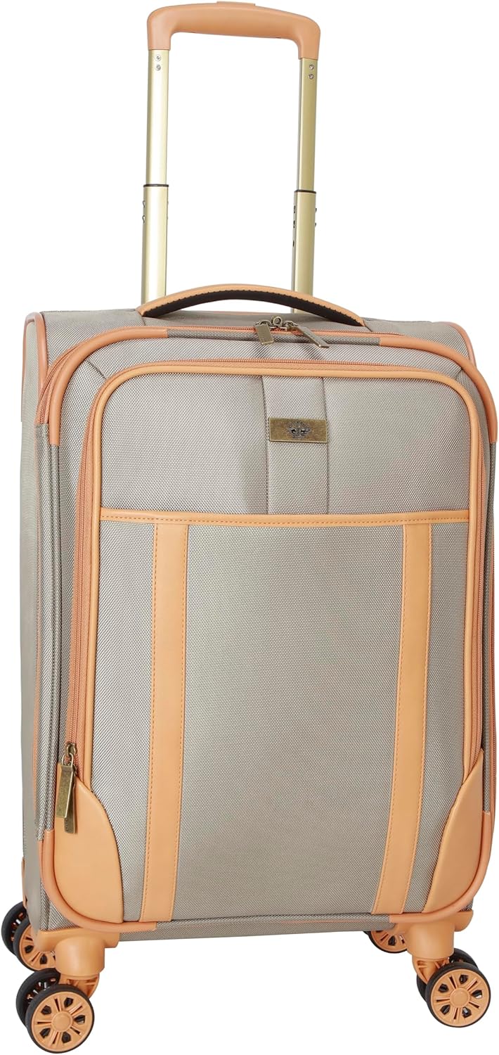 Dockers Seahorse Softside Expandable 8-Wheel Spinner Travel Luggage, New British Khaki, 20-Inch Carry On