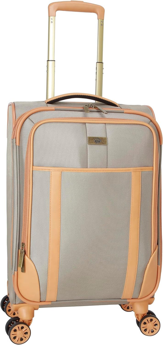 Dockers Seahorse Softside Expandable 8-Wheel Spinner Travel Luggage, New British Khaki, 20-Inch Carry On