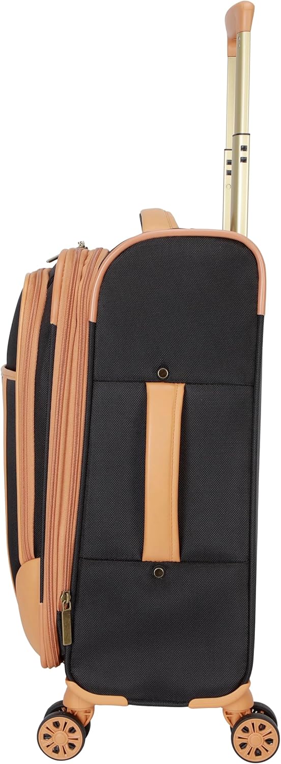 Dockers Seahorse Softside Expandable 8-Wheel Spinner Travel Luggage, Black, 20-Inch Carry On