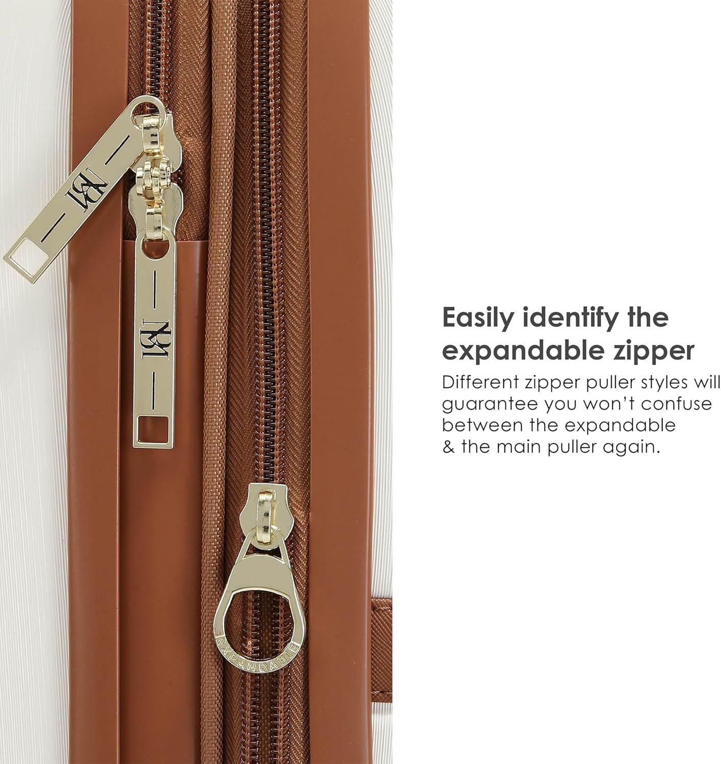 Badgley Mischka Grace 3 Piece Polycarbonate-ABS Expandable Retro Luggage Set (White)