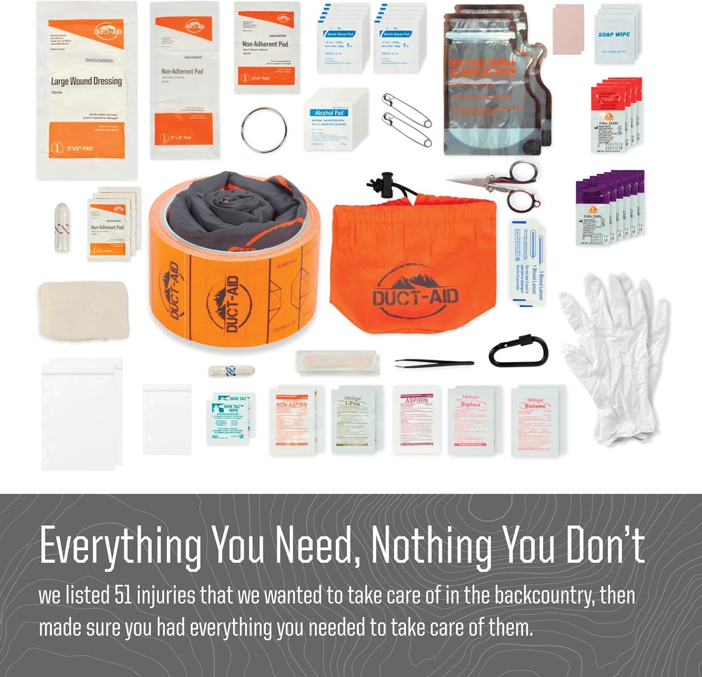 Compact First Aid Kit, Medical Grade Adhesive, Emergency Response Kit, 1 Pound (Full Kit)