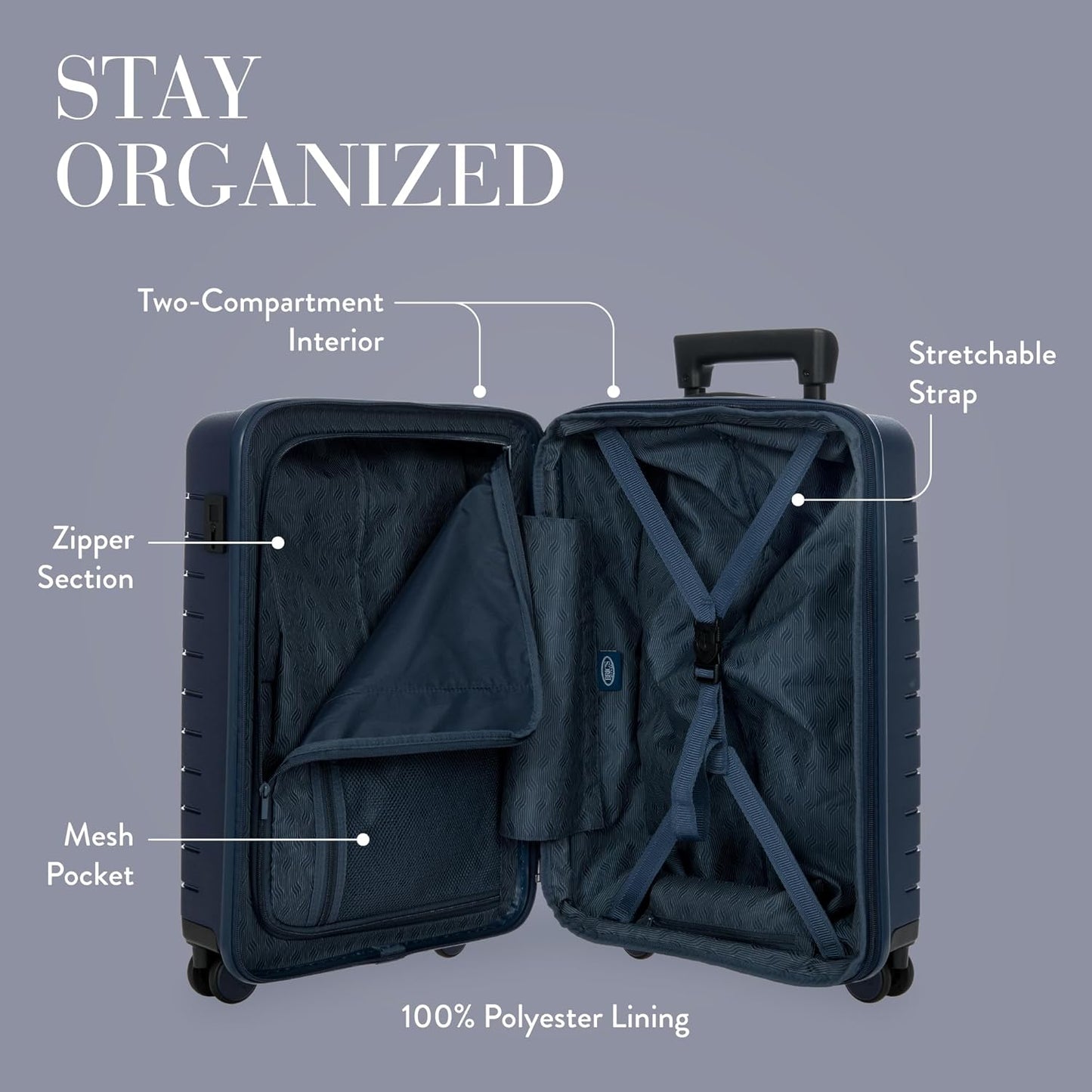 Bric's B|Y Ulisse Spinner Carry-On Suitcase, Lightweight Expandable Hard Shell Luggage with TSA Lock and Smooth 360° Wheels 21 Inch – Oceano