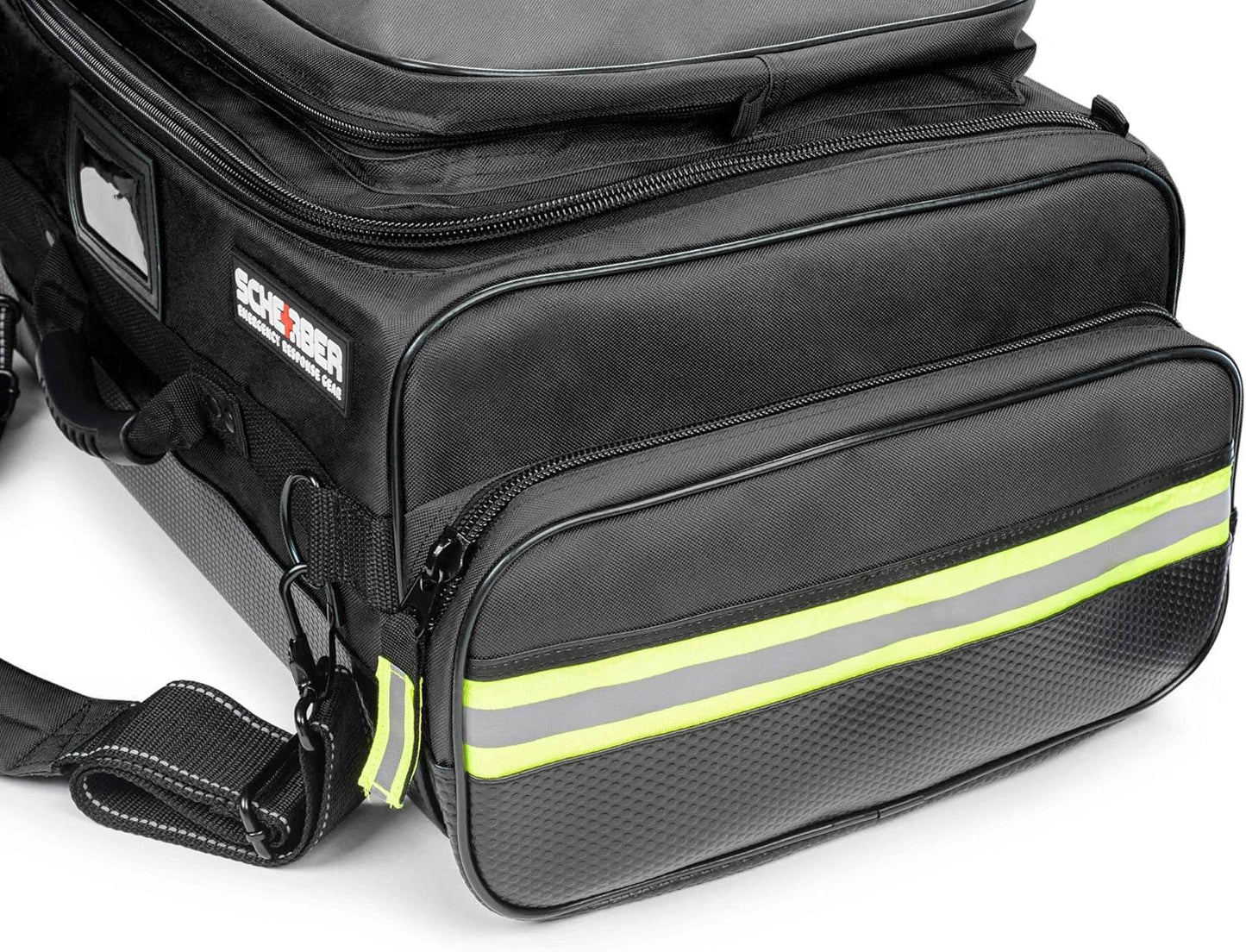 Scherber Fully-Stocked Premium First Responder Bag | HSA/FSA Approved | Large Pro EMT/EMS Trauma, Bleeding & Oxygen Medical Kit | CAT Tourniquet, HyFin Chest Seal & 250+ First Aid Supplies (Black)