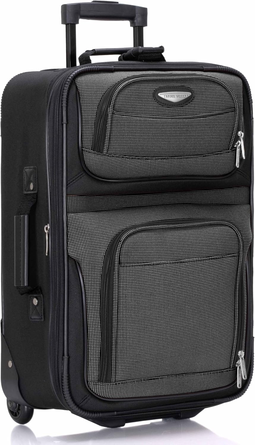 Travel Select Amsterdam 21-Inch Softside Expandable Carry-On Luggage, Lightweight 2-Wheel Upright, Expandable, TSA Lock, Gray