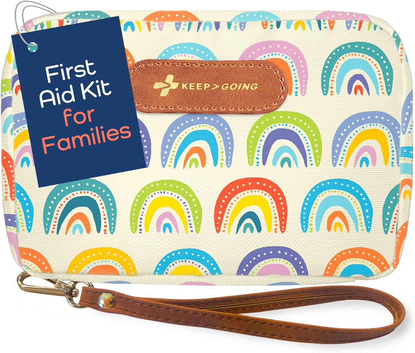 KeepGoing Travel First Aid Kit for Kids – 130 Pc. for Car, Home, Purse, Diaper Bag & Backpack with Latex-Free Bandages - Mini First Aid Kit Travel Size TSA-Approved