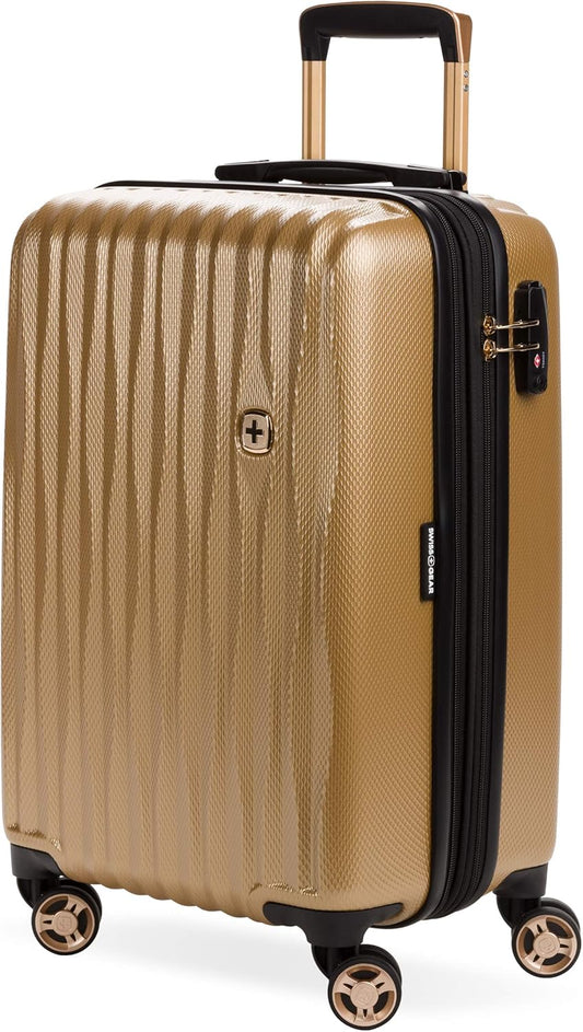 SwissGear 7272 Energie Expandable Hardside Luggage with Spinner Wheels and TSA Lock, Gold, Carry-On 19-Inch