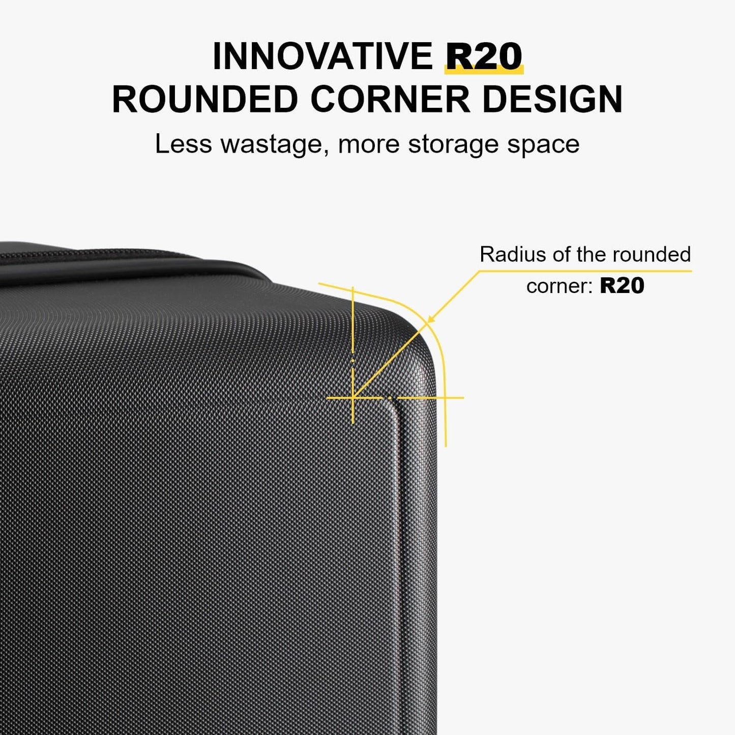 LEVEL8 Luggage Sets 2 Piece, 20/28 inch Hardshell Suitcases Sets, Lightweight Luminous Textured Hardside with Spinner Wheels, Tsa Lock, 2-Piece Set (20/28), Black