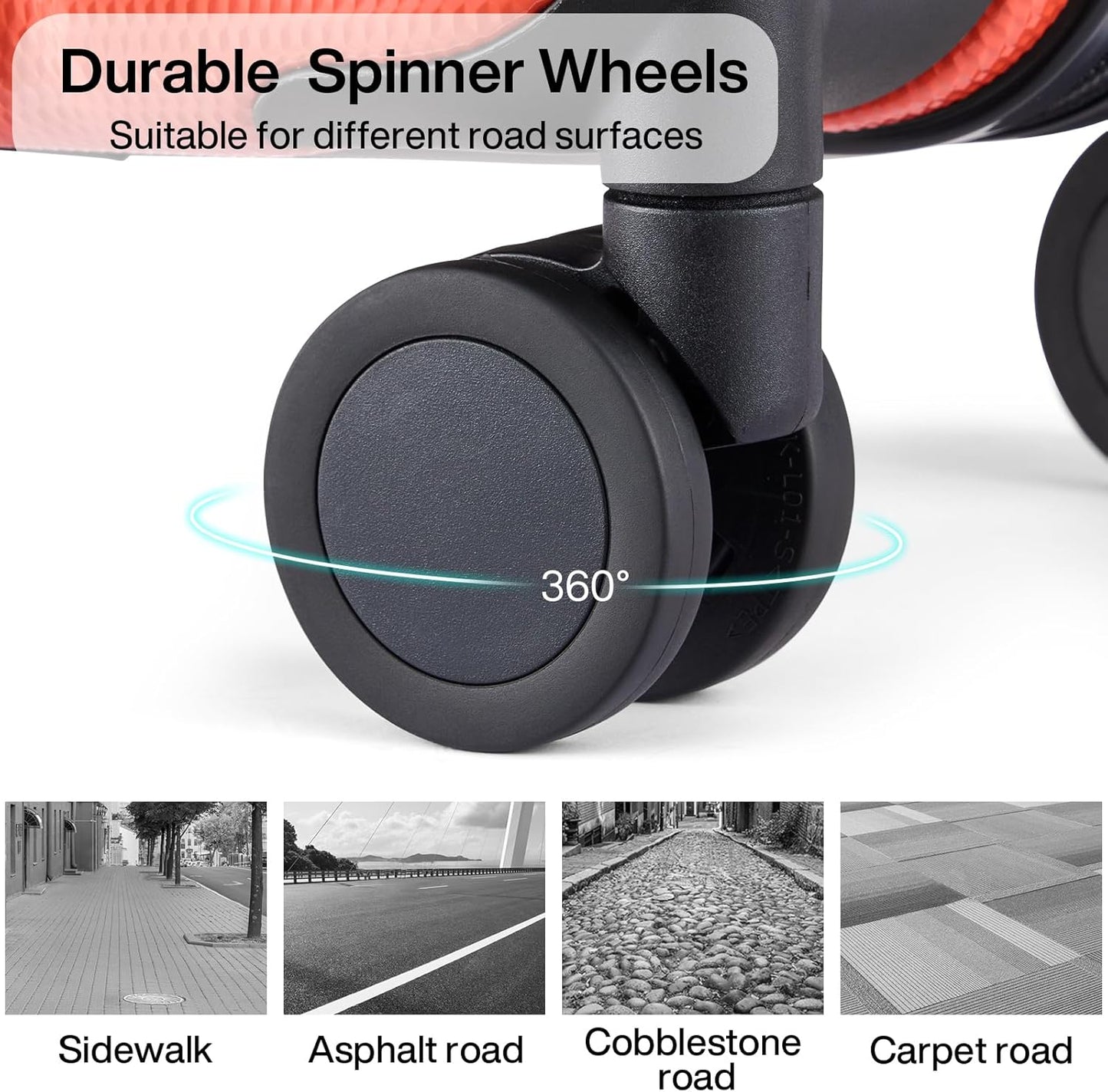 Hanke 29 Inch Luggage Suitcases With Spinner Wheels Lightweight PC hardside Rolling Suitcase With Travel Lock, Checked-Large 29-Inch Christmas Gifts for Birthday （Orange）