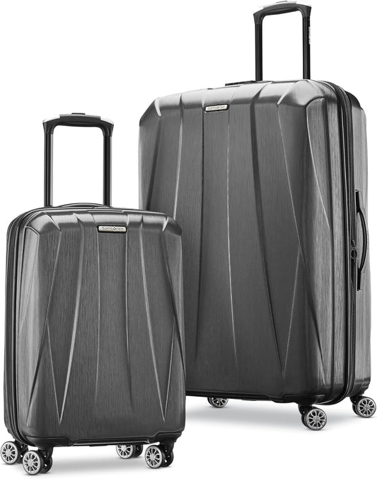 Samsonite Centric 2 Hardside Expandable Luggage with Spinner Wheels, 2-Piece Set (20/24), Black