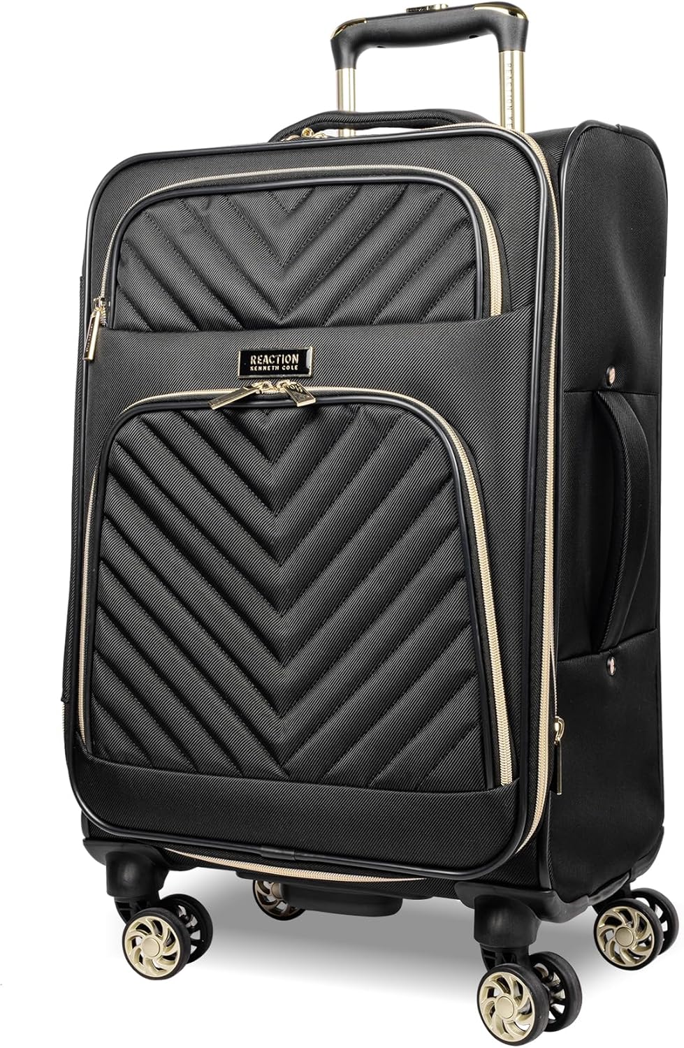 Kenneth Cole REACTION Chelsea Chevron Quilted Luggage, Black, 20-Inch Carry On