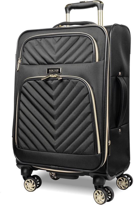 Kenneth Cole REACTION Chelsea Chevron Quilted Luggage, Black, 20-Inch Carry On