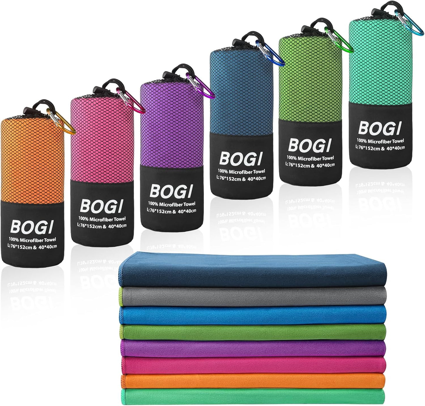 BOGI Microfiber Travel Sports Towel-Quick Dry Towel, Soft Lightweight Microfiber Camping Towel Absorbent Compact Travel Towel for Camping Gym Yoga Swimming Backpacking (XL:72''x32''+16''x16''-Hpink)