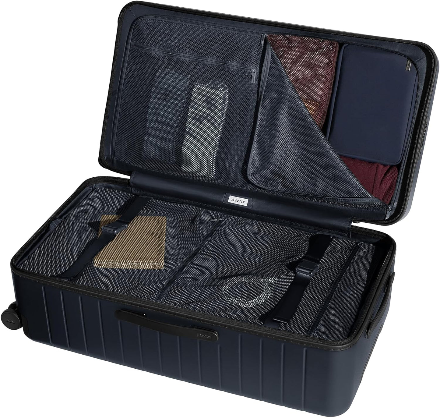 Away Large Trunk Luggage, 31 Inch Hardside Suitcase with Spinner Wheels, Lightweight & Durable, TSA Lock, Ideal for Long Trips, Navy Blue