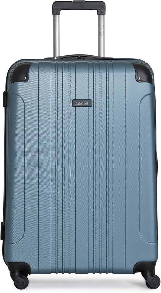 Kenneth Cole REACTION Out of Bounds Lightweight Hardshell 4-Wheel Spinner Luggage, Granite Blue, 28-Inch Checked