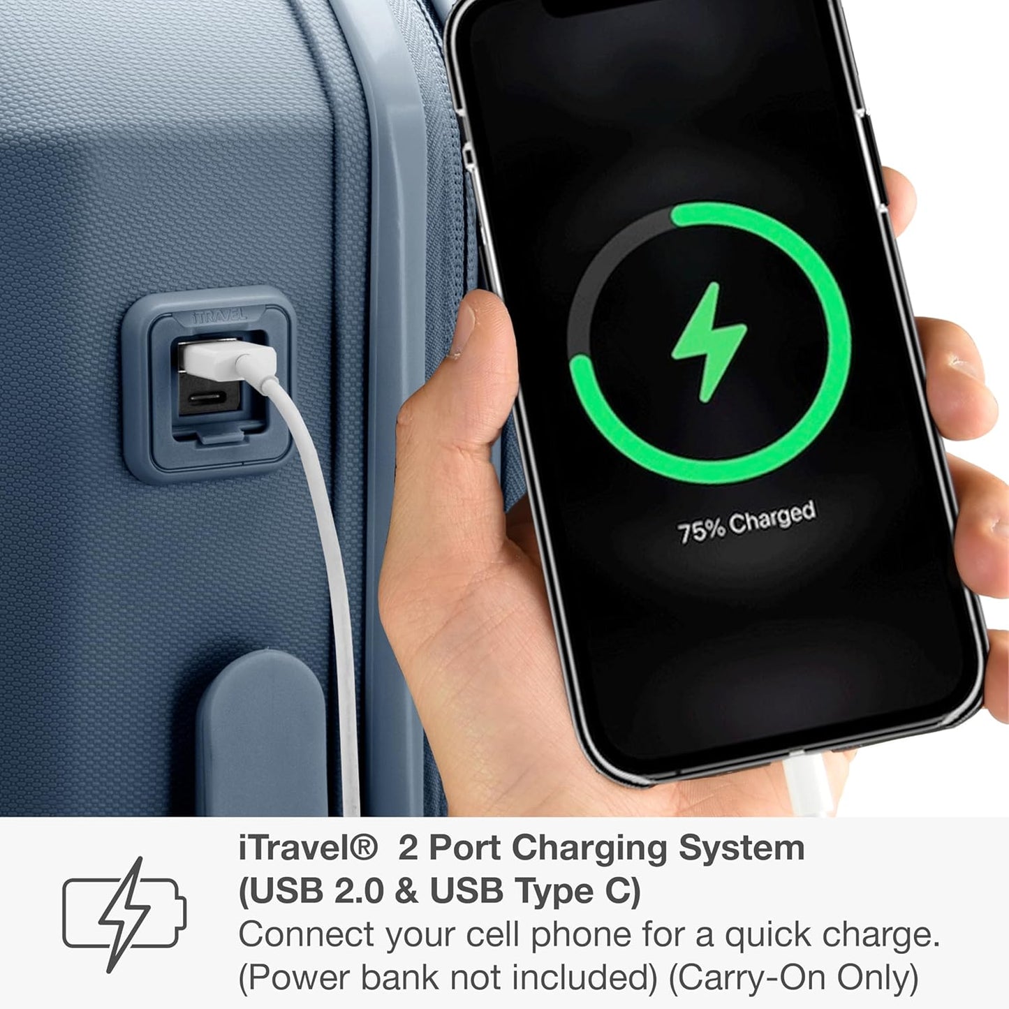 Traveler's Choice Pagosa Indestructible Hardshell Expandable Spinner Luggage, Slate Blue, 3-Piece Set (22/26/30)