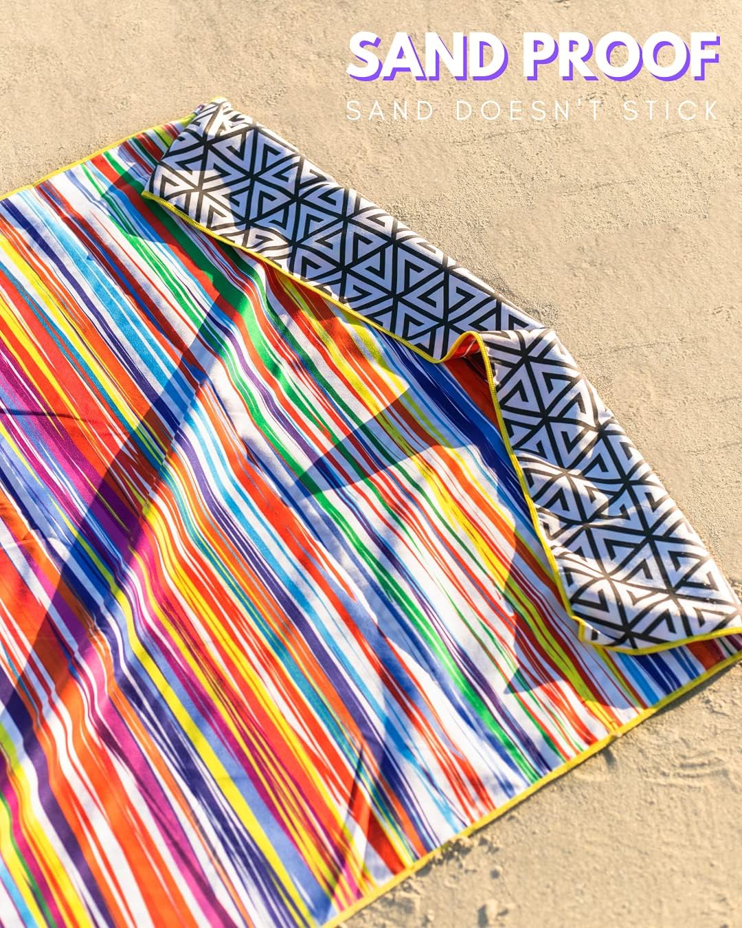 ECCOSOPHY Microfiber Beach Towel - Sand Free Towels are Quick Dry, Light Weight, Super Absorbent - Perfect Pool, Travel, Cruise, Camping Essentials - Oversized Extra Large for Adults 71x35 in