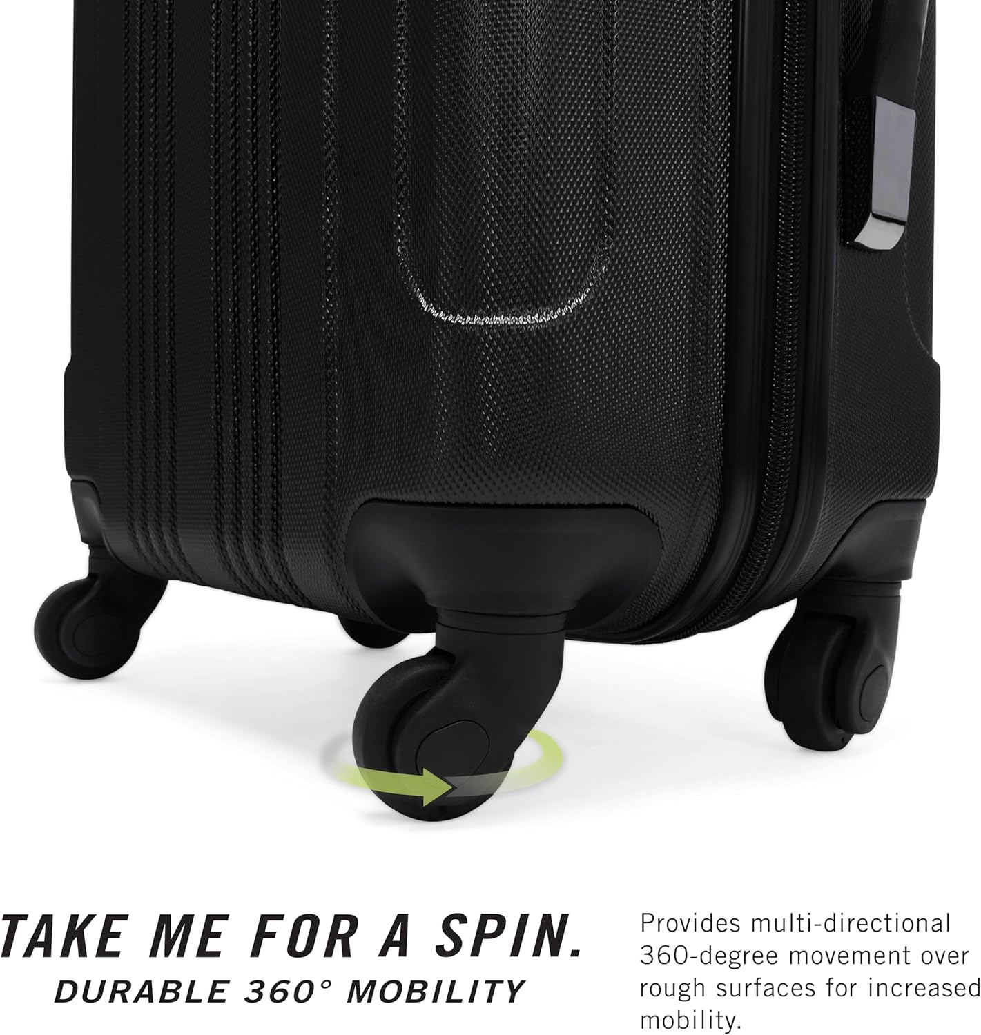 Kenneth Cole REACTION Out of Bounds Lightweight Hardshell 4-Wheel Spinner Luggage, Midnight Black, 2-Piece Set (20" & 28")
